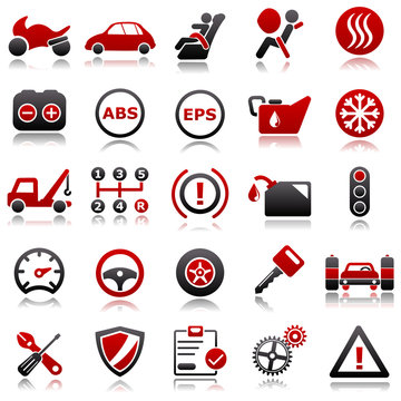 Automotive Red Icons