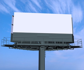 Empty billboard at sky background