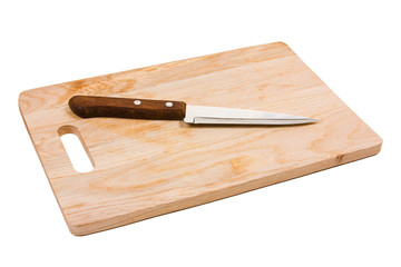 Kitchen knife on a cutting board