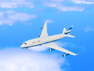 airplane on blue sky