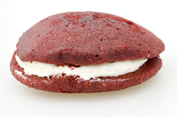 Isolated Red Velvet Whoopie Pie Dessert