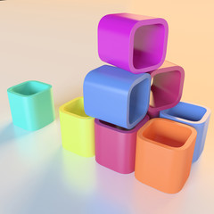 Toy blocks isolated on white background