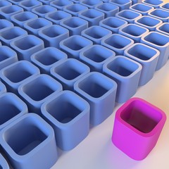Fototapeta premium abstract blue blocks with a contrasting pink block