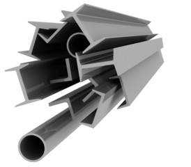 High technology background - steel profiles
