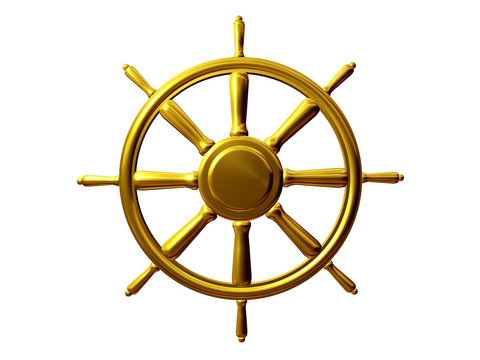 goldenes Steuerrad