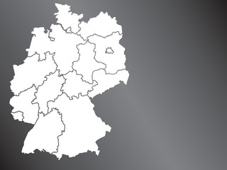 Deutschlandkarte auf Schiefertafel