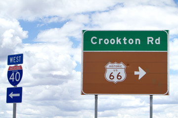 Route 66 and I-40 road signs