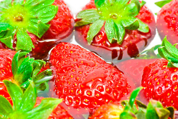 group of red strawberries