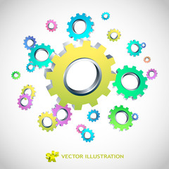 Vector gear background. Abstract illustration.