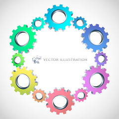 Vector gear background. Abstract illustration.