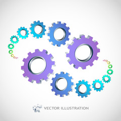 Vector gear background. Abstract illustration.
