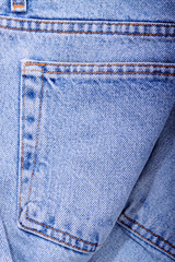 Blue jean pants closeup