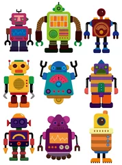 Papier Peint photo autocollant Robots icône de robot de couleur de dessin animé