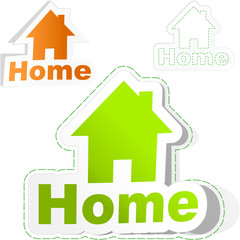 HOME. Sticker set. Vector illustration.