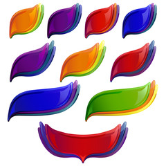 Vector transparent glossy speech clouds