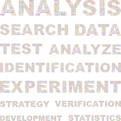ANALYSIS. Vector illustration with association terms.