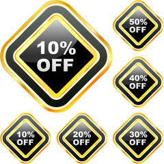 Discount label templates with different percentages
