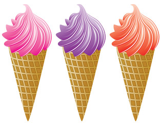 vector set of icecream cones