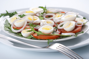 Healthy salad with eggs