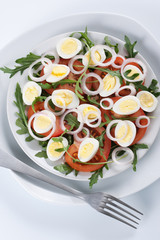 Healthy salad with eggs