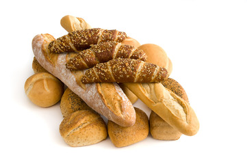 Brötchen, Hörnchen und Baguette