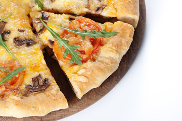 Pizza with mushroom and tomatoes