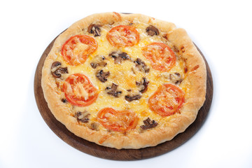 Pizza with mushroom and tomatoes