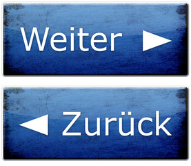 Weiter & Zurück Button - Blau (used Look)