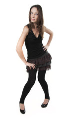 Fototapeta premium Woman in a black dress.