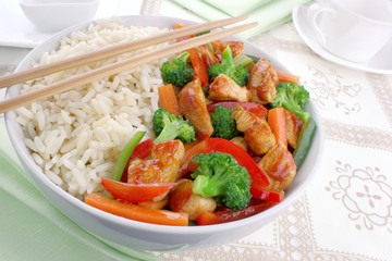Rice with chicken and vegetables