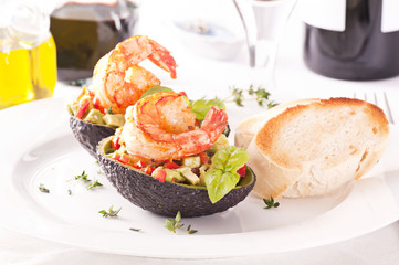 Garnelen mit  Avocado