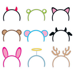 Collection of cute and sweet costume headbands for carnival