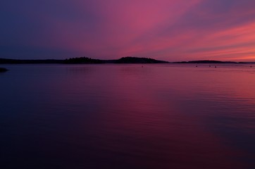 Beautiful nordic summer night sunset. - 30321919