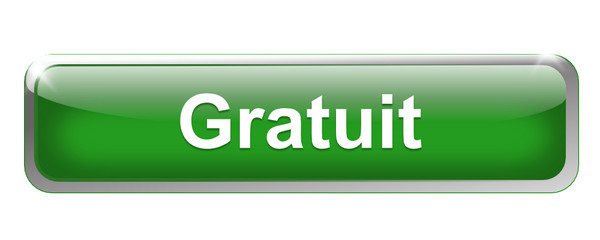 gratuit sur bouton métal rectangle vert