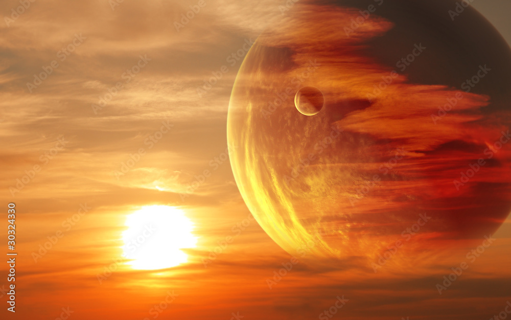 Canvas Prints sunset in alien planet