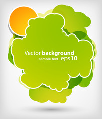 Green abstract cloud with sun