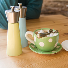 in a cafe