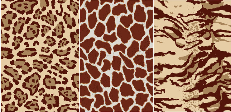 wild animals skins, seamless vector pattern