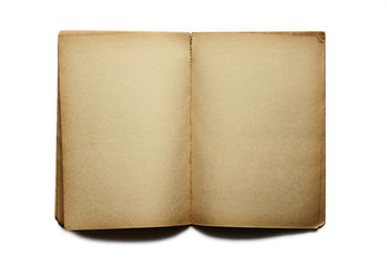 Old bank book on white background