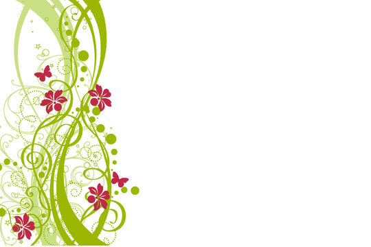 floral arabesque verte