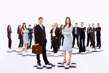 Fototapeta premium Team on puzzle pieces