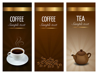 Three Coffe And Tea Labels