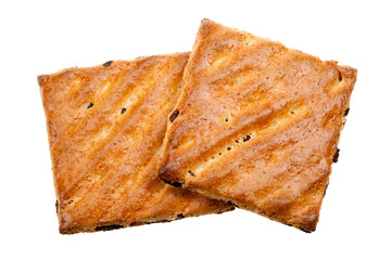 whole wheat cookies with fruit isolated