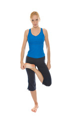 Fototapeta premium Practicing Yoga. Young woman