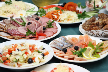 Festively covered table