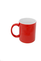 Red cup with a tab isolated on a white background