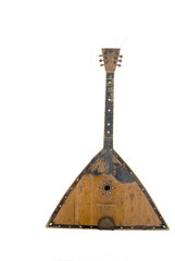 Musical instrument balalaika isolated a white background