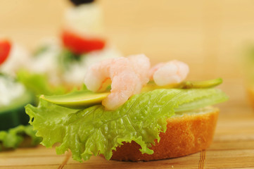 Sandwich  with shrimps
