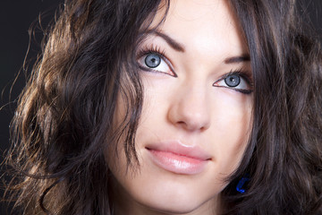 black hair young woman portrait