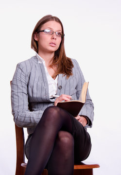 woman with diary